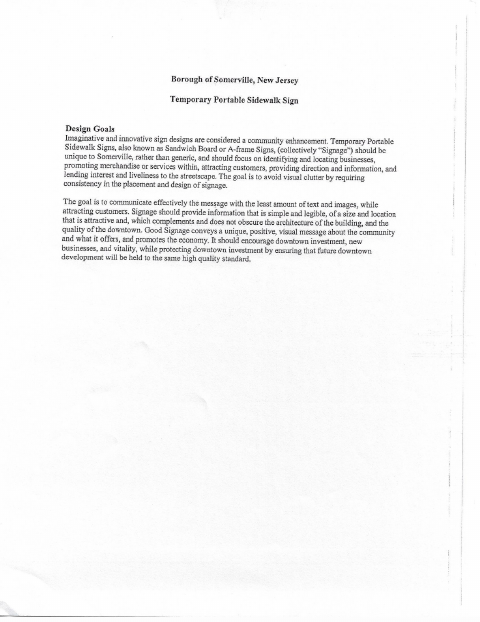 First page of the A-Frame Sign Application and Hold Harmless Agreement