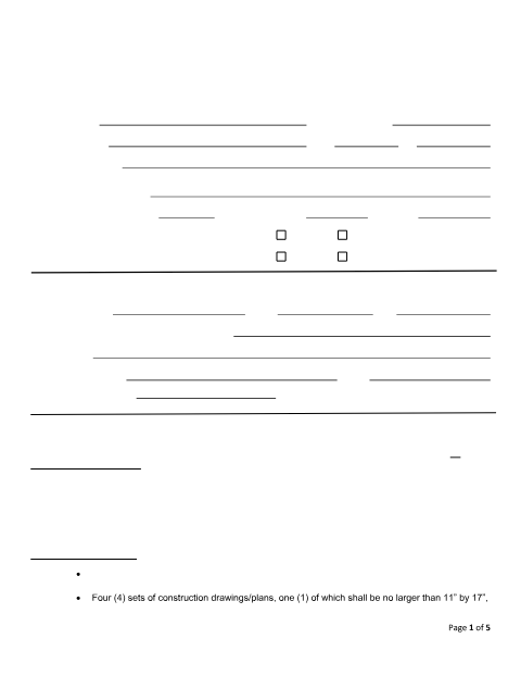 First page of the Commercial Permit Application and Submittal Checklist