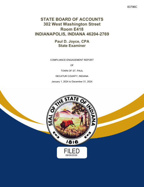 First page of the Compliance Engagement Report Affidavit