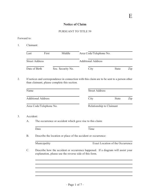 First page of the Notice of Claim
