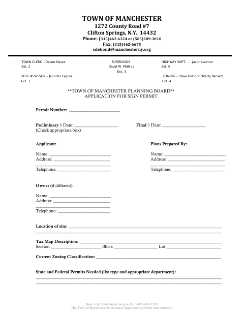 First page of the Sign Permit Application
