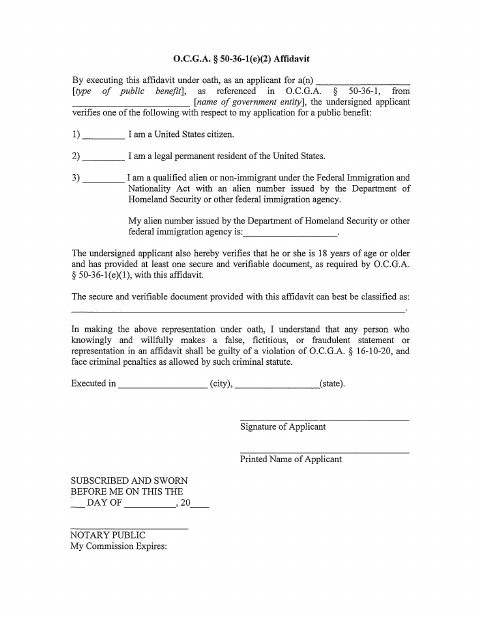 First page of the 2014 SAVE Affidavit