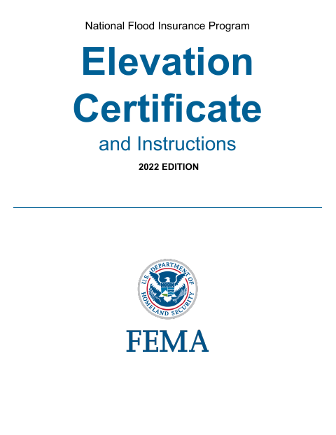 First page of the Elevation Certificate And Instructions