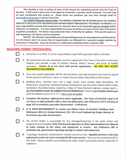 First page of the Accessory Dwelling Unit Permit Application