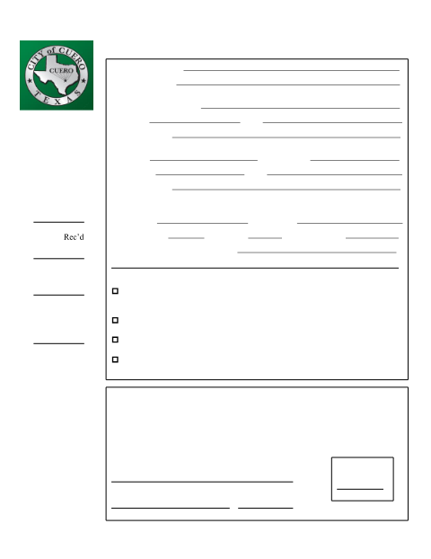First page of the Application for Residential Building Permit