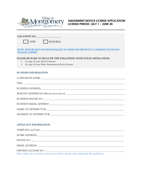 First page of the Video Gaming Terminal Location Application