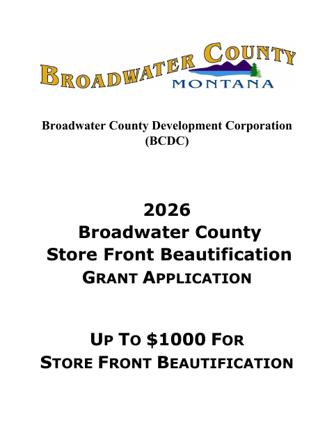 First page of the Store Front Beautification Grant Application
