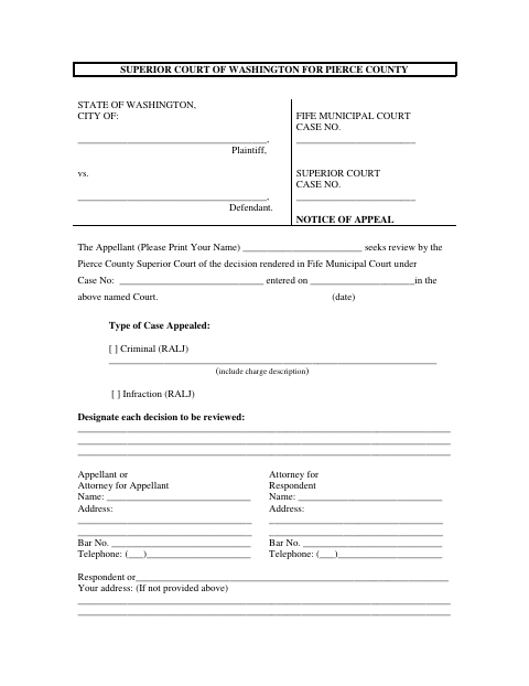 First page of the Notice of Appeal