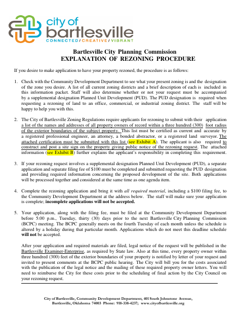 First page of the Rezoning Application and Posting Affidavit