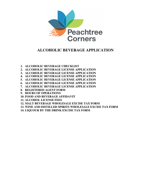 First page of the Alcoholic Beverage License Application