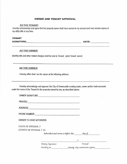 First page of the Utility Customer Authorization