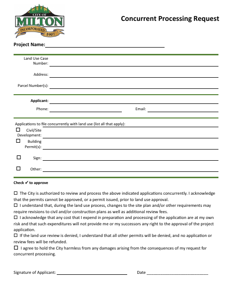 First page of the Concurrent Processing Request