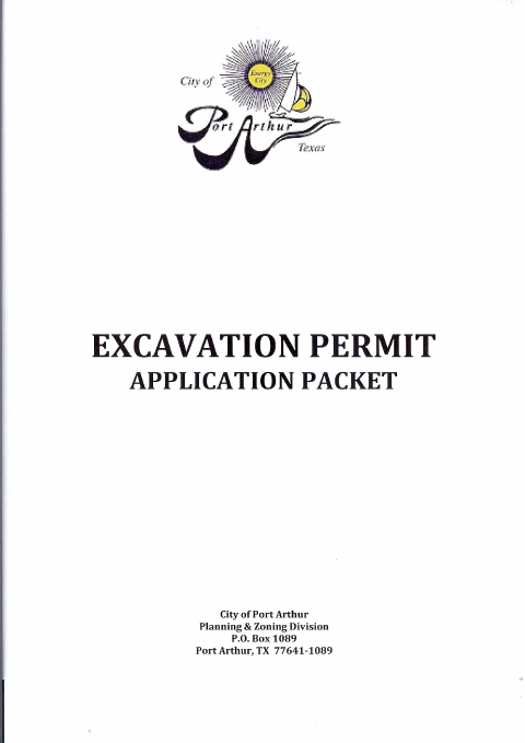 First page of the Excavation Permit Application