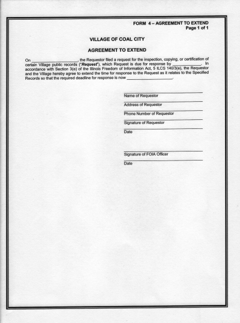 First page of the Agreement to Extend