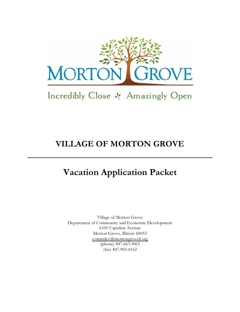 First page of the Vacation Application Packet