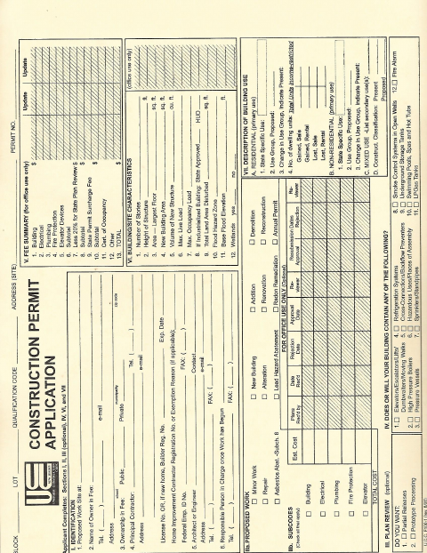 First page of the Permit Jacket