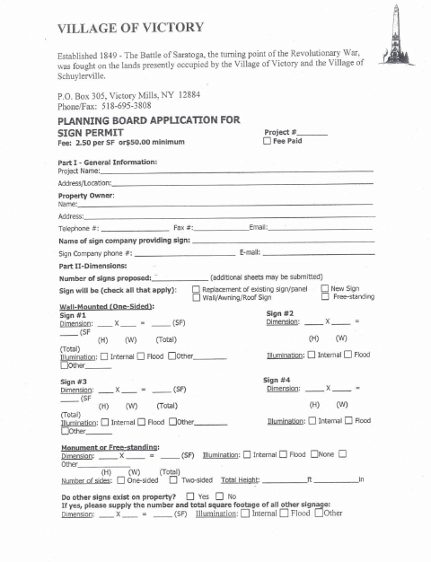 First page of the Sign Permit Application