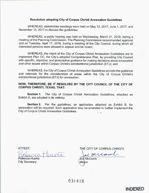 First page of the Voluntary Annexation Application And Guidelines