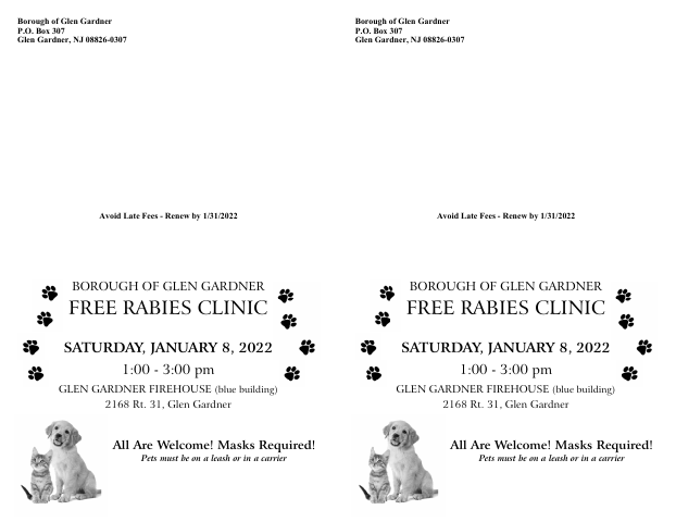 First page of the Application for Pet License