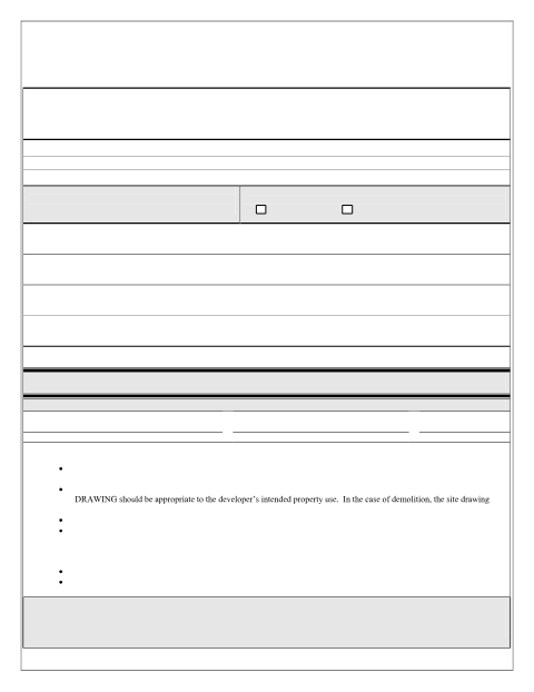 First page of the Commercial Project Application