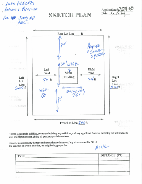 First page of the Jones Road Variance