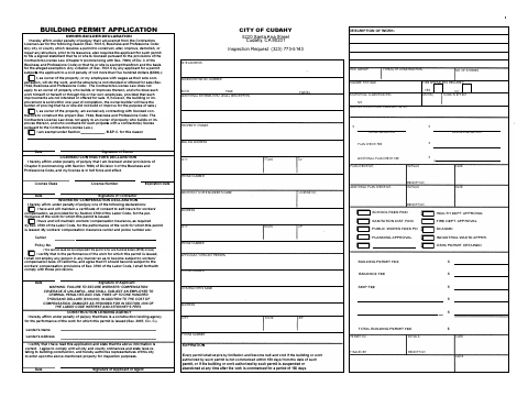 First page of the Building Permit Application