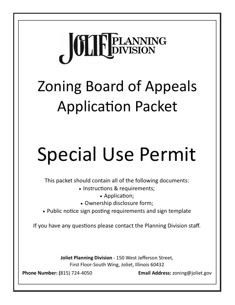 First page of the Special Use Permit Petition