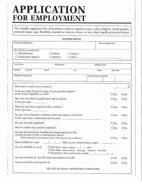 First page of the Police Officer Application