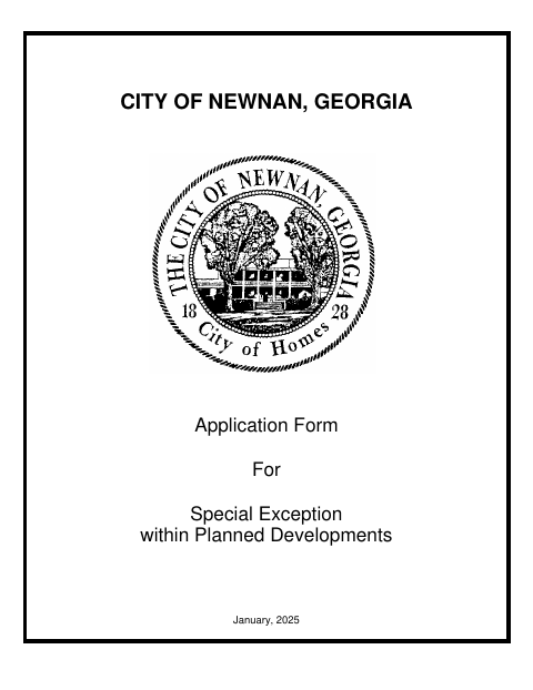 First page of the Special Exception Application for Planned Developments
