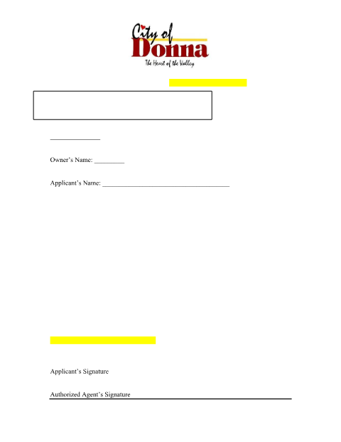 First page of the Application for Variance