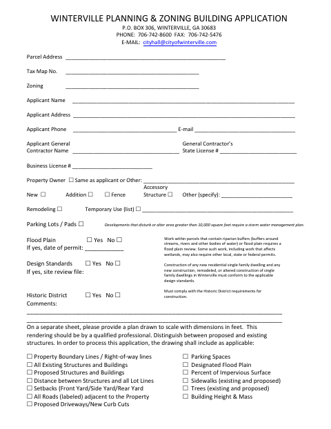 First page of the Building Permit Application