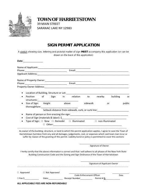 First page of the Sign Permit Application