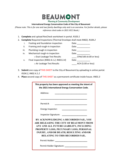 First page of the International Energy Conservation Code