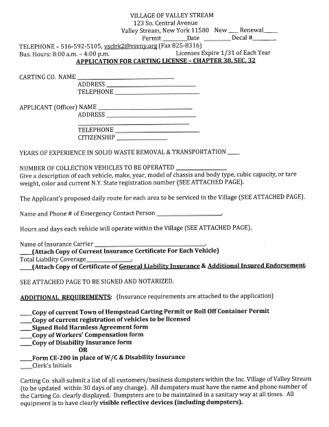 First page of the Insurance and Indemnification Requirements for Independent Contractors and Subcontractors