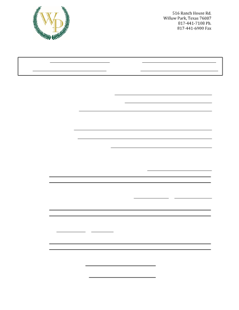 First page of the Right-of-Way Construction Permit Packet