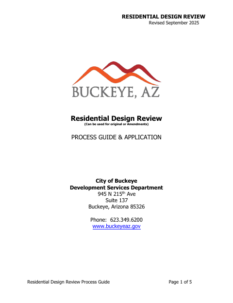 First page of the Residential Design Review