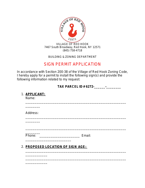 First page of the Sign Permit Application