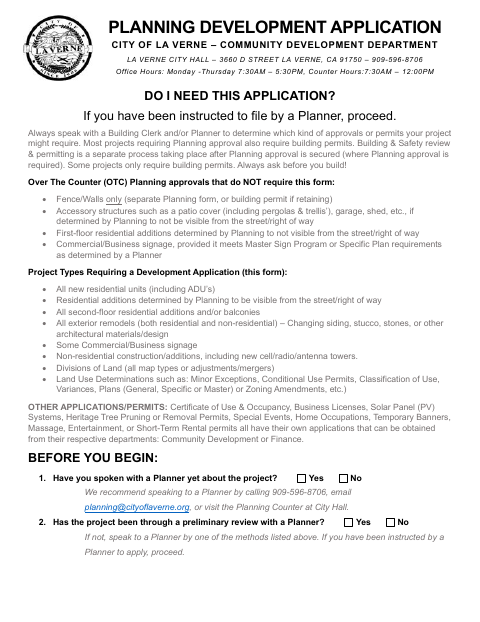 First page of the SB 9 Residential Unit and Urban Lot Split Application