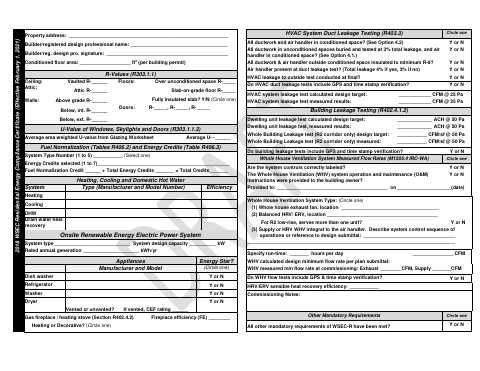 First page of the 2018 WSEC Residential Energy Compliance Certificate