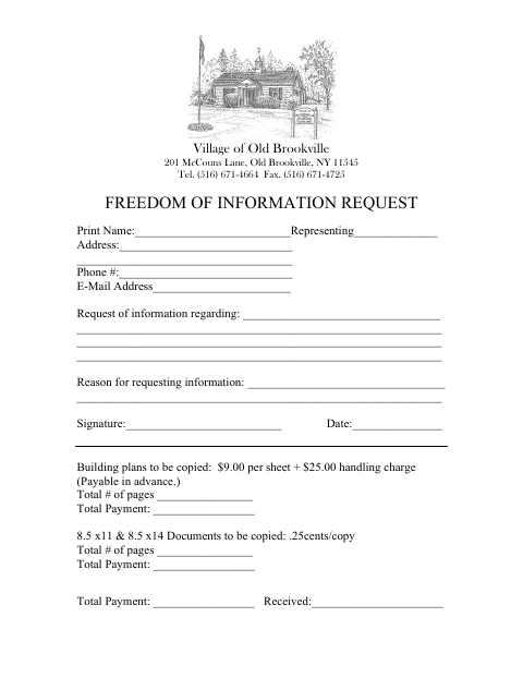 First page of the Freedom of Information Request