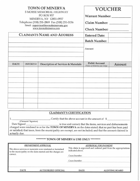 First page of the Voucher