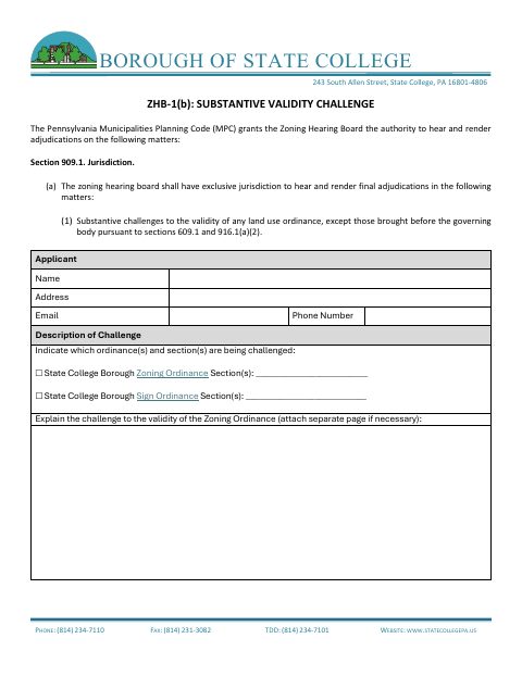 First page of the Substantive Validity Challenge