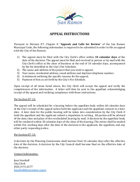First page of the Appeal Initiation Form