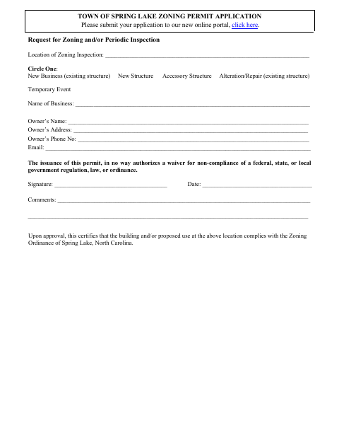 First page of the Zoning Permit Application