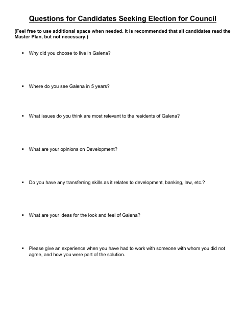 First page of the Application for Council Election