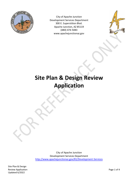 First page of the Site Plan & Design Review Application