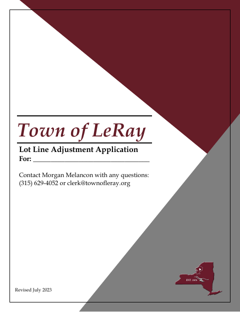 First page of the Lot Line Adjustment Application