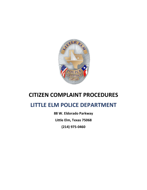First page of the Police Officer Complaint