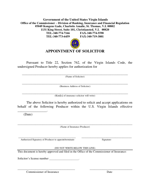 First page of the Appointment of Solicitor