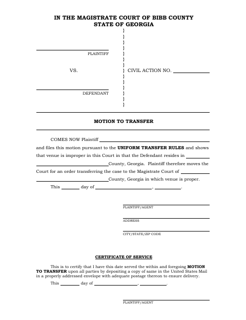 First page of the Magistrate Motion to Transfer